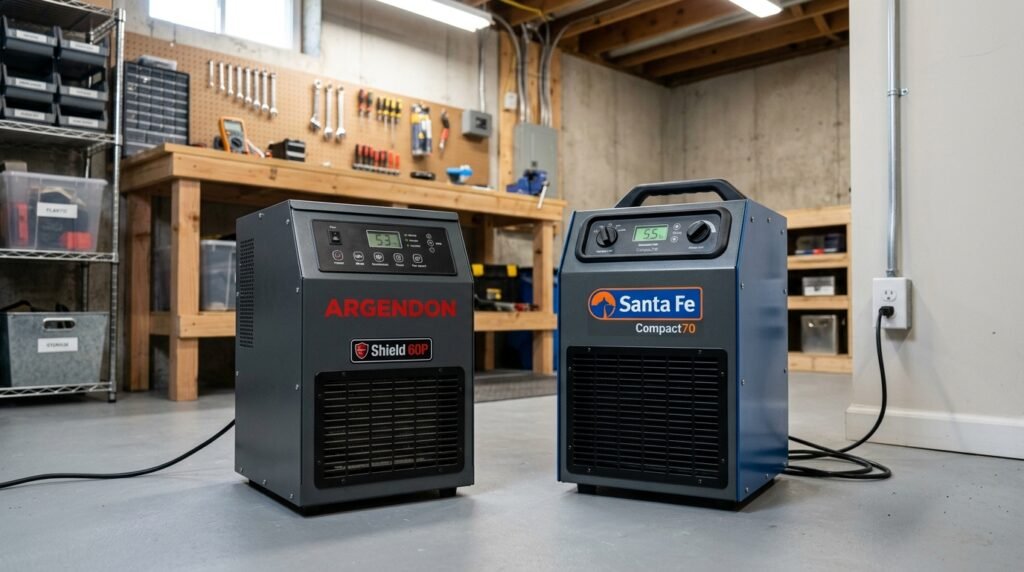 Argendon Shield 60P vs Santa Fe Compact70: Crawlspace Humidity Showdown