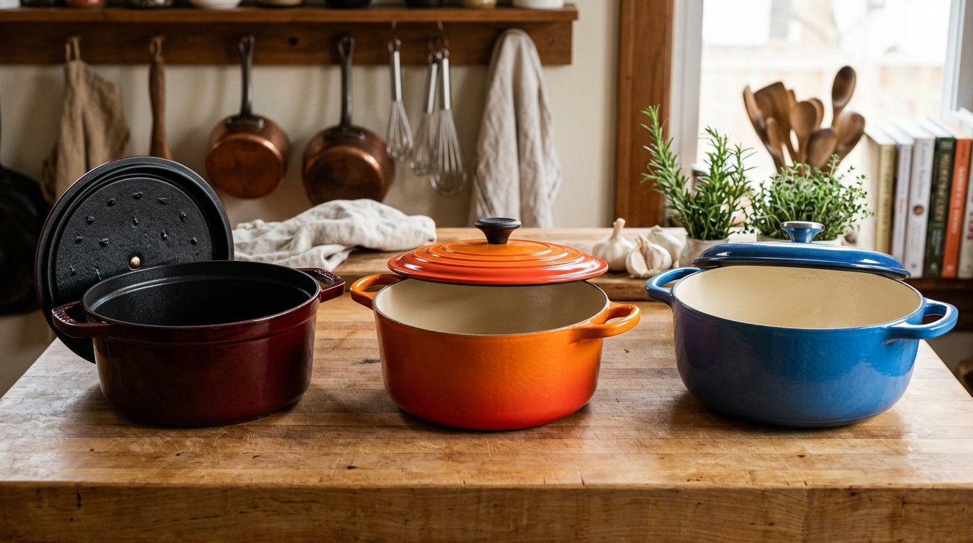 Lodge vs Le Creuset vs Staub Product Review Photography
