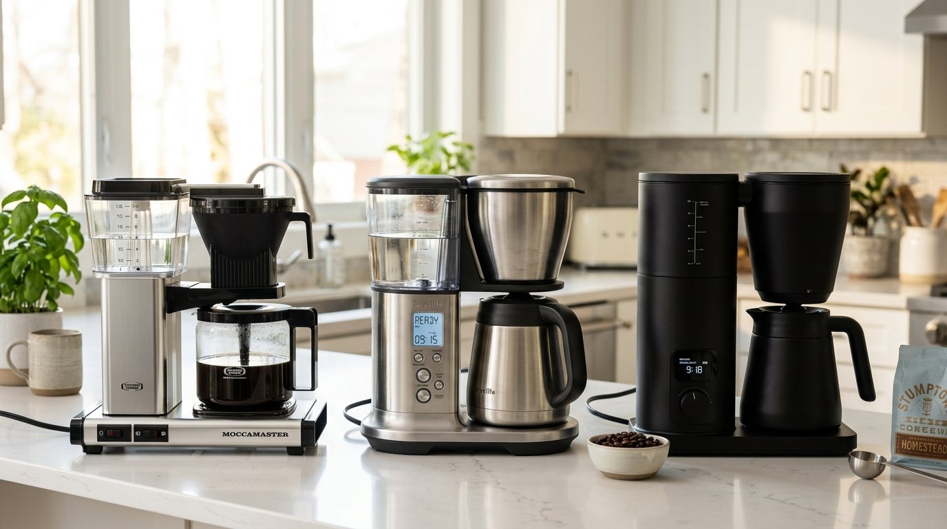 Moccamaster KBGV Select vs Breville Precision Brewer vs Fellow Aiden Product Review Photography