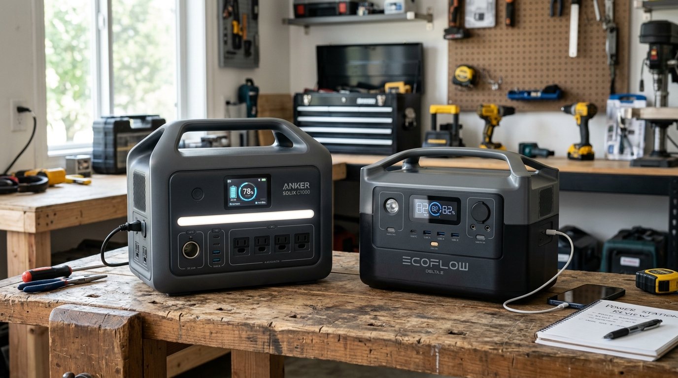 Anker SOLIX C1000 vs EcoFlow DELTA 2 Product Review Photography
