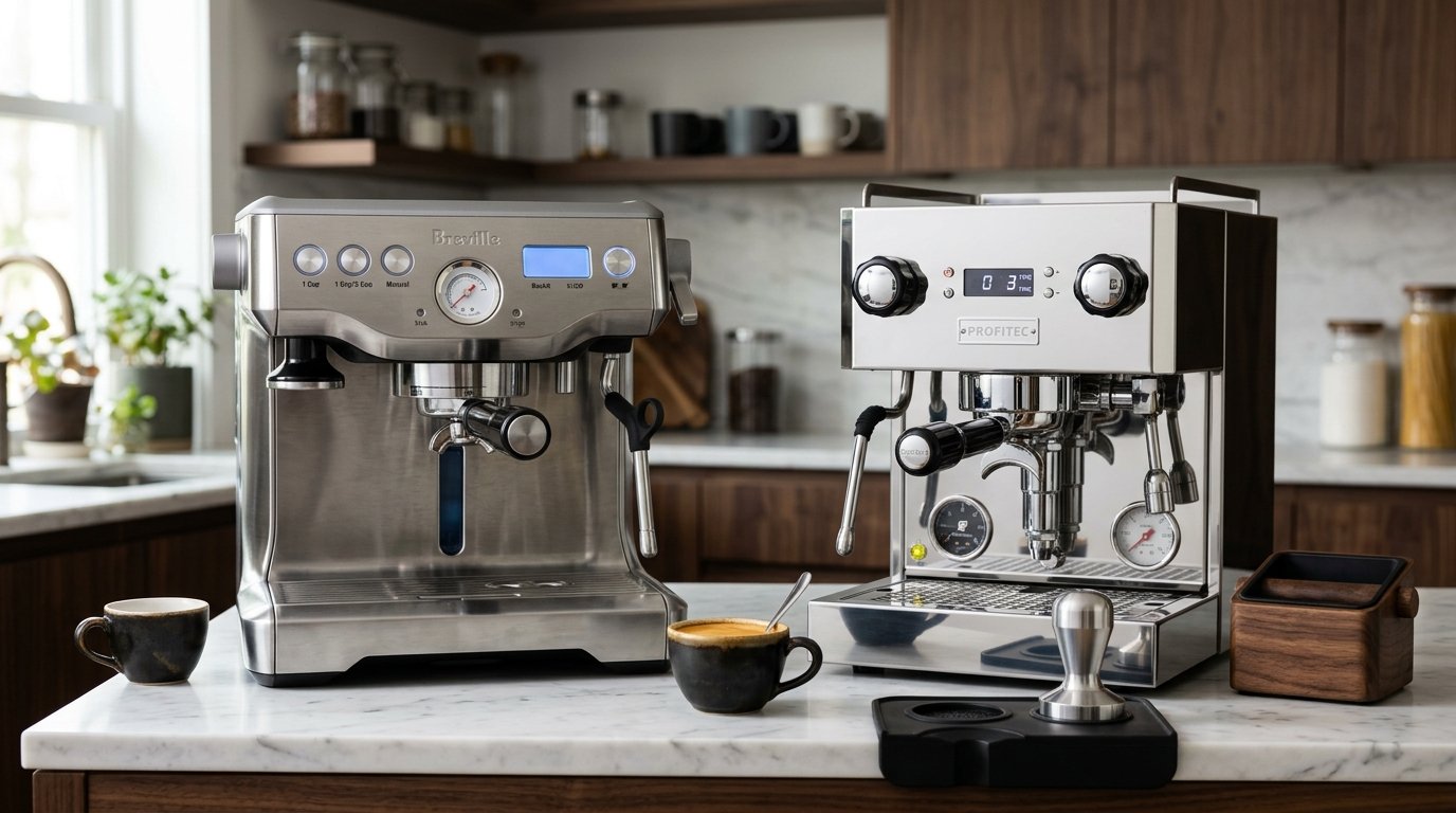 Breville Dual Boiler vs Profitec Pro 300 Product Review Photography