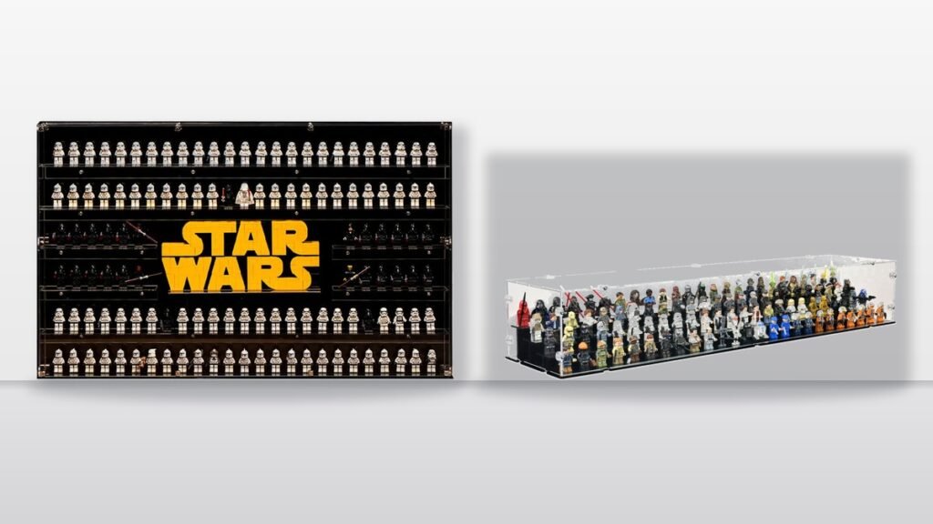 BRKOX Minifigures Wall Display Case vs. Carney Plastics Minifigure Display Case