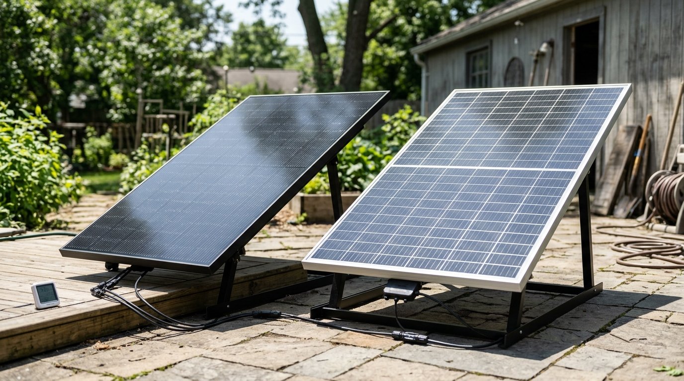 EcoFlow 400W Rigid Solar Panel vs. Renogy 400W Bifacial Solar Panel Product Review Photography