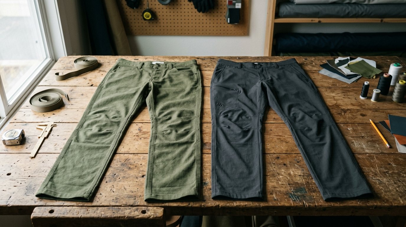 LIVSN Flex Canvas Pants vs 686 Everywhere Pant Product Review Photography