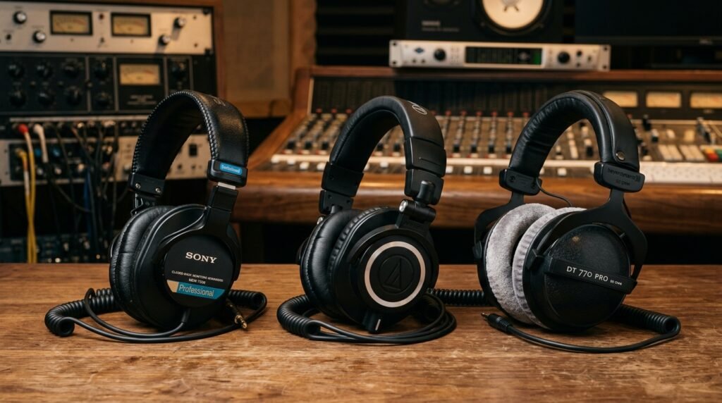 Sony MDR-7506 vs. Audio-Technica ATH-M50x vs. Beyerdynamic DT 770 Pro: The 3-Way Category Royale