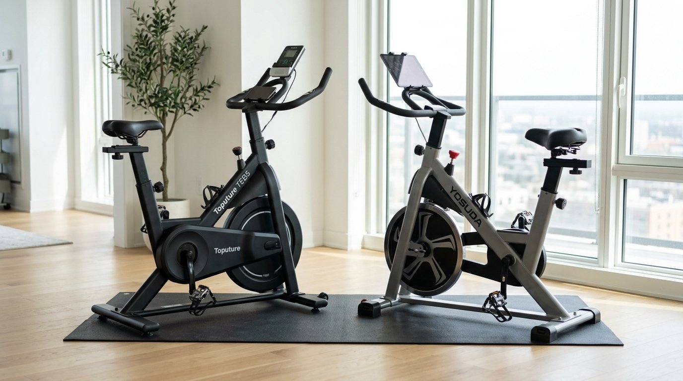 Toputure TEB5 vs YOSUDA Magnetic Exercise Bike Product Review Photography